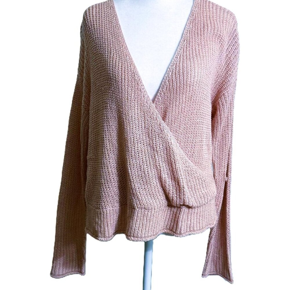 Sky and Sparrow Cropped Sweater Pink size M